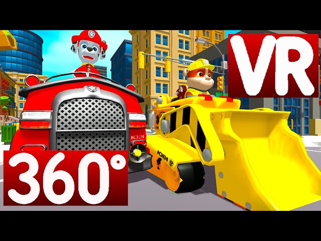 Helpful Robot Kitten Bulldozer Fire Truck Comic VIRTUAL REALITY 360° Video