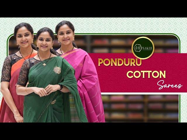 Ponduru Cotton Sarees Collection | Free Shipping | Video Call Facility | Sakhi