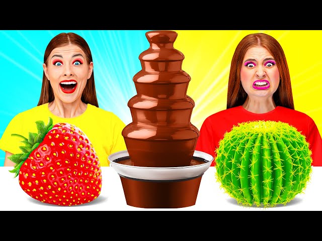 Chocolate Fountain Fondue Challenge | Funny Moments by Happy Fun