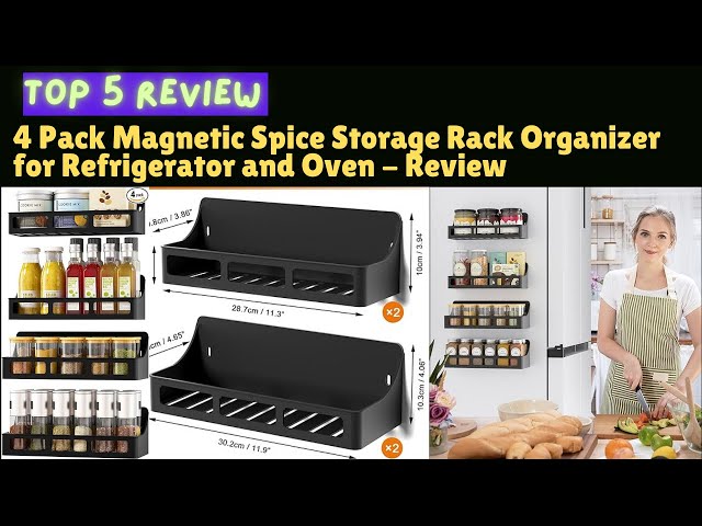 ✔4 Pack Magnetic Spice Storage Rack Organizer for Refrigerator and Oven - Review