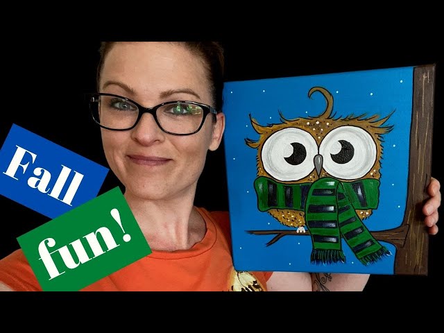 EASY Acrylic Owl Painting on Canvas!! [Full Length Tutorial]