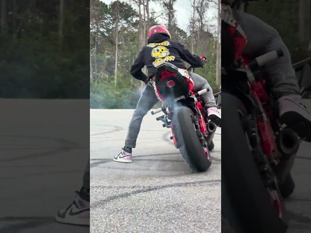 Zx6r burnout drifting crazy Larry nastee Nate stunts #kawasaki