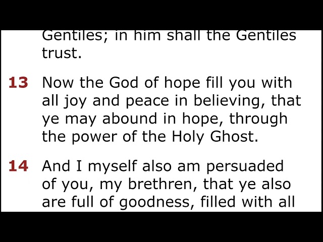 Romans Chapter 15 - Paul a minister to the Gentiles