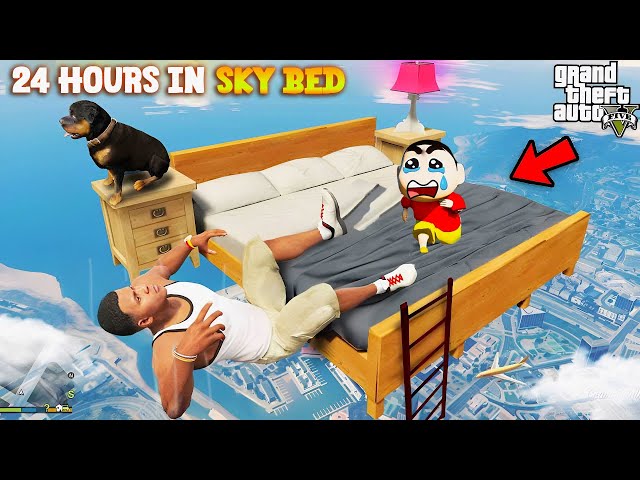 Franklin and Shinchan 24 Hours SKY BED Challenge In GTA 5 ! | Paradox FTW