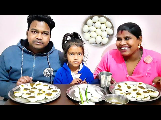 Eggs boil eating challenge husband wife | eating show | indian food mukbang | family eating show