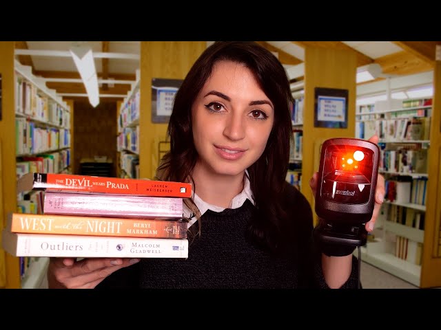 ASMR | Cozy Library Assistant | Labeling, Scanning, Book Sounds 📚