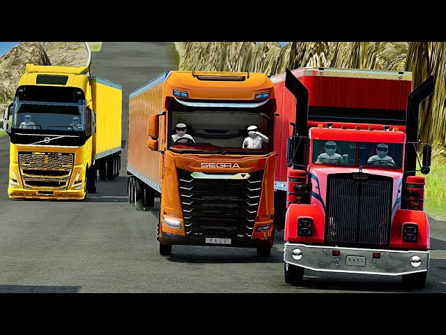 R.a.c.e : American Trucks vs. European Trucks in a Brutal Race | BeamNG.Drive Action & Crashes❗