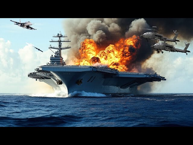 20 minutes ago! Russian aircraft carrier carrying fighter jets destroyed by US F-16 in the Black Sea