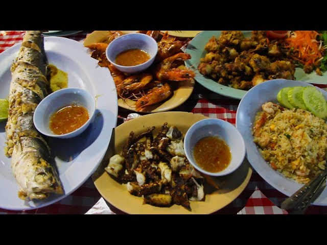 Thai Street Food: A Seafood Feast at a Night Market in Thailand