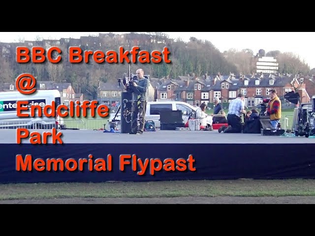 Sheffield "Mi Amigo" Memorial Fly Past - BBC Crews Setting Up Stage for Breakfast TV Endcliffe Park