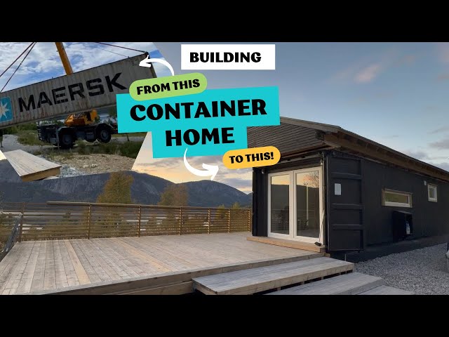 One-Man Container Tiny Home construction / Full Timelapse Start to Finish!