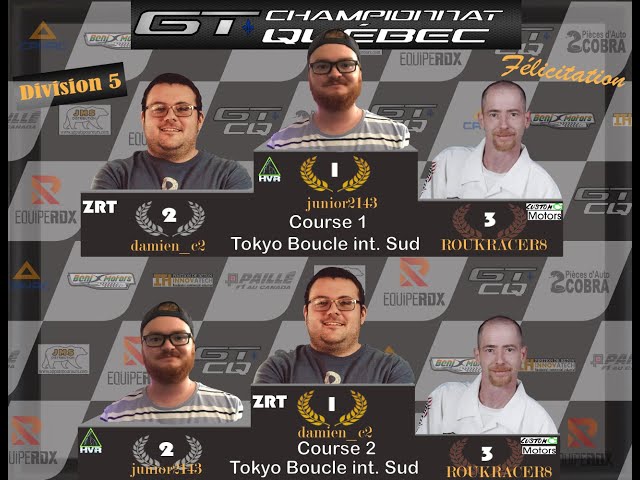 [GTSport] Championnat GTCQ saison 1 Div. 5 parcours 5 (Tokyo Boucle int. Sud)