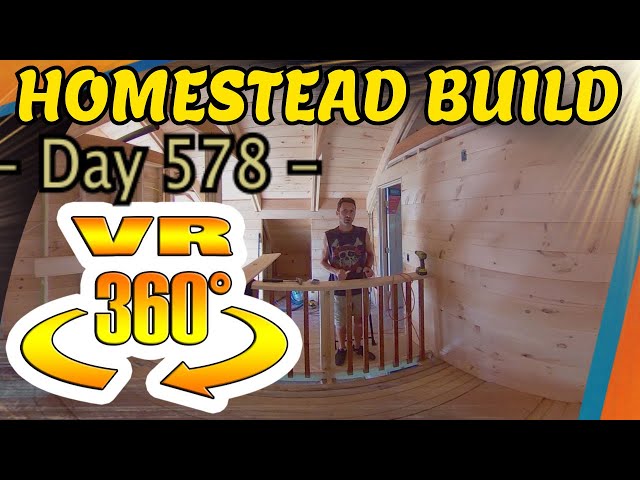 Homestead Building - Sanding and Sealing Interior Walls Before Removing Work Platform