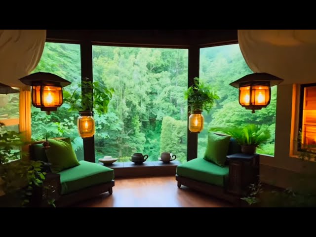 Tranquil Home in the Forest Ambience with Soothing Sounds of Nature and Soft Music