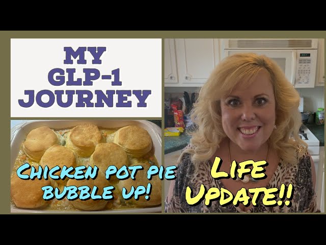 WHAT I EAT IN A DAY ON A GLP-1,  COMPOUND TIRZEPATIDE AND LIFE UPDATE!! CHICKEN POT PIE BUBBLE UP!!