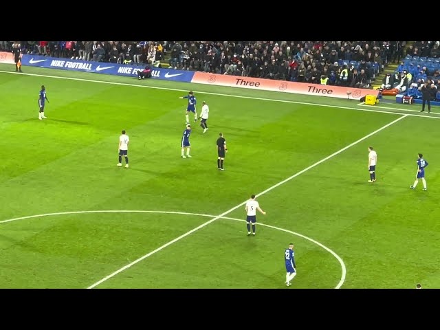 Oliver Skipp pulls Mason Mount to the floor