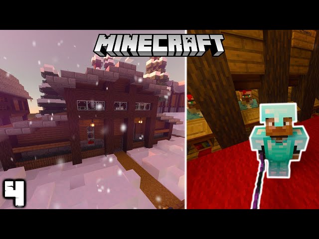 Building The Villager Trading Hall in the Winter Survival World | Minecraft Let's Play | Ep 04