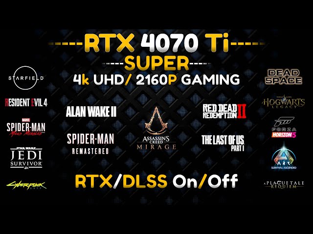 RTX 4070 Ti Super in 4K/2160P With DLSS-3/RTX On & Off | 25 Games Tested