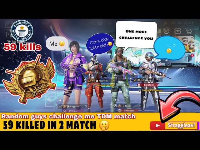 OMG!!! 😱 59 kills | RANDOM PLAYERS CHALLENGE ME ❤️ | PUBG MOBILE