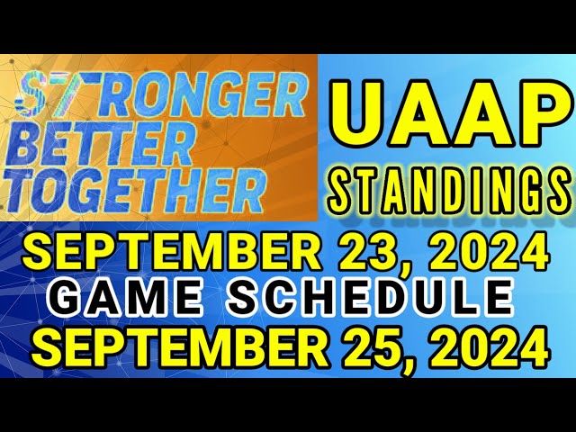 UAAP Standings Today As of September 23, 2024 | UAAP Game Schedule September 25, 2024