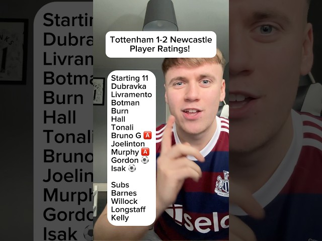 TOTTENHAM 1-2 NEWCASTLE PLAYER RATINGS!! #NUFC #NEWCASTLE #NEWCASTLEUNITED #SPURS #TOTTENHAMHOTSPUR