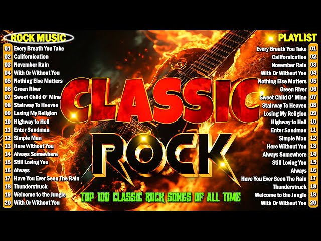 Classic Rock Songs 70s 80s 90S | Playlist #QUEEN Bon Jovi, Guns N' Roses, Metallica, ACDC