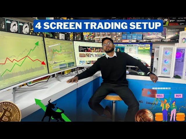 Trading PC Full Setup ✅ ll 4 Screen Setup ll  4 Monitors Trading PC 🖥️ l @RaghuveerCV