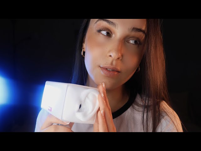 ASMR Gentle Deep Ear Attention & Whispering (ear massage, tapping and brushing)