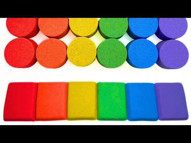 Cutting Kinetic Sand ASMR | Color Wheel | Color Spectrum 10 Minute Compilation | No Music/Talking