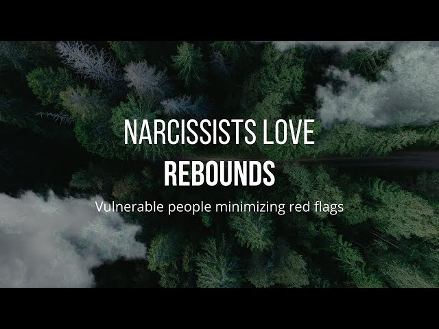 Narcissists love rebounds - Vulnerable people and minimizing red flags.