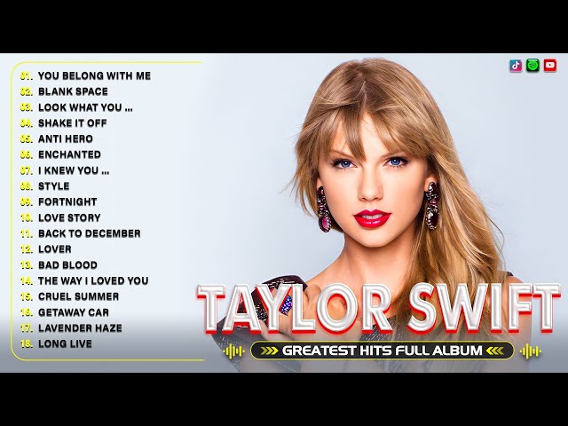 Taylor Swift Top Songs 2025 🌟 Billboard Top 50 This Week 🌟 Best Pop Music Hits 2025