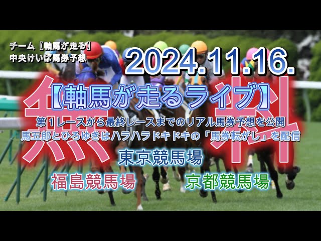 11月16～17日の予定　【軸馬が走るライブ】【この馬このレース】