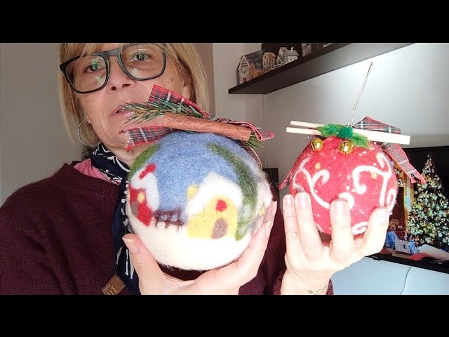 tutorial sfera natalizia infeltrimento ad ago #3 #decorazionidinatale #pallinedinatale#christmas