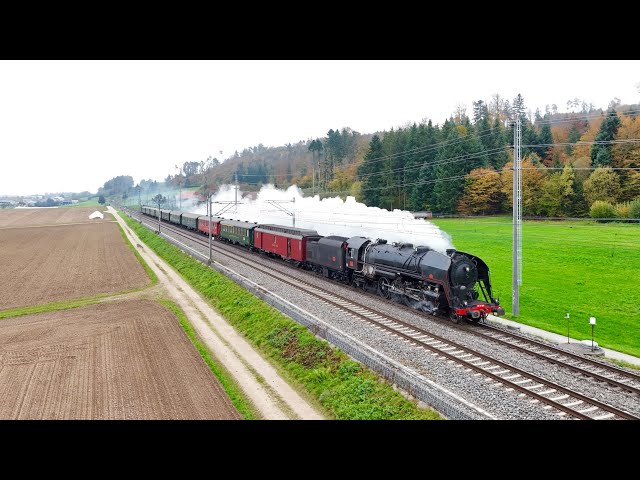 141R568 sur le train de la chasse en Suisse (Vallorbe - Lausanne - Romont - Lyss - Vallorbe) 261024