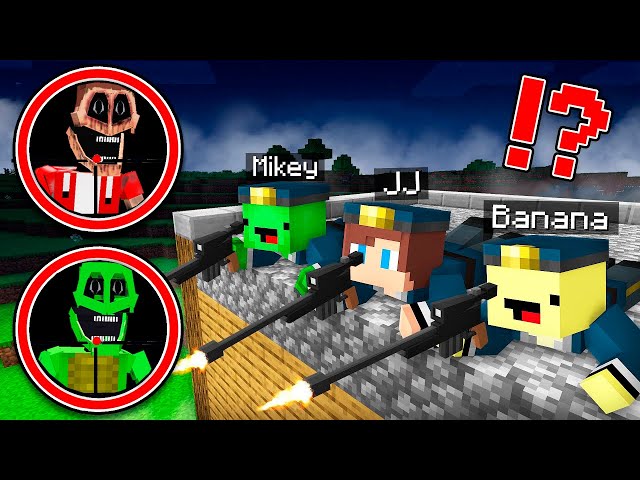 JJ and Mikey and Banana Kid Became FBI and Hunt Scary JJ and Mikey Mimics in Minecraft ! Maizen