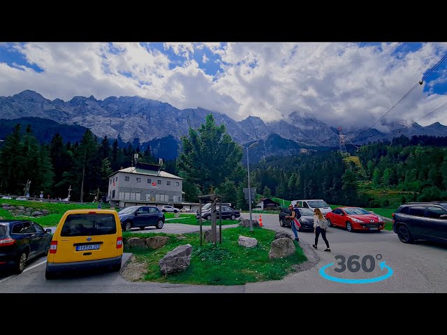 Going down the beautiful city of garmisch-Germany in a 360 view