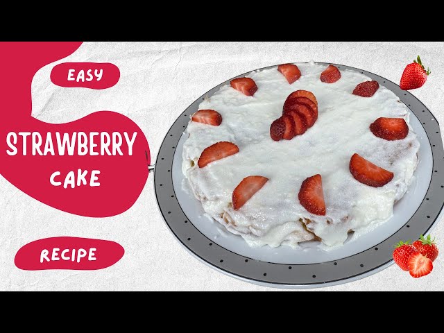 Easy Strawberry Cake Recipe Frosted with Cream Cheese @COOK Health+