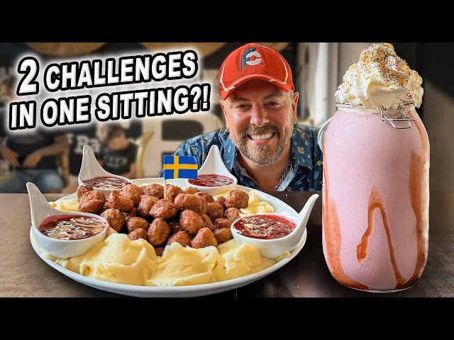 Attempting Håstensgrillen's 2.5kg Swedish Meatballs Challenge AND 2.5L Milkshake Challenge!!