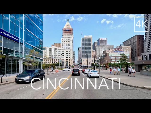 Cincinnati Ohio City Driving Tour 4k - Cincy / Birthplace of Professional Baseball Drive