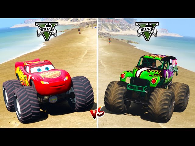 GTA 5 MONSTER LIGHTNING MCQUEEN vs MONSTER JAM TRUCK - WHICH IS BEST?