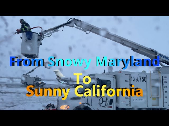 Private Jet Journey: From Snowy Maryland to Sunny California