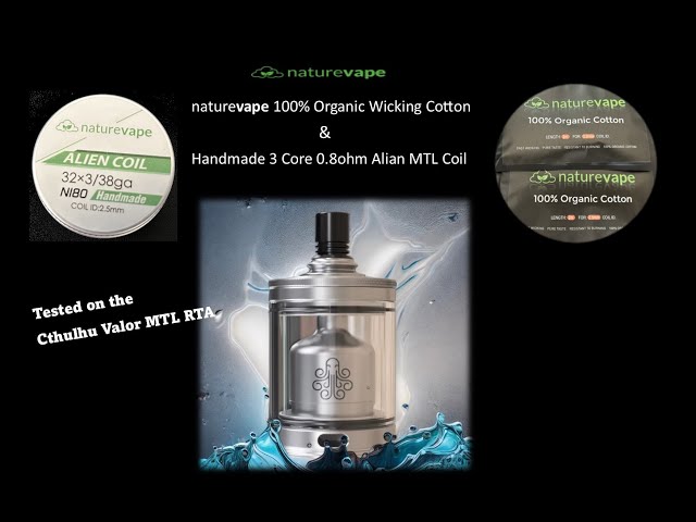 Naturevape 100% Organic Cotton & Handmade 3 Core 0.8ohm Alian MTL Coils | Tested on the Valor MTL