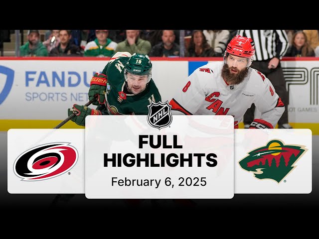 NHL Highlights | Hurricanes vs. Wild | February 06, 2025