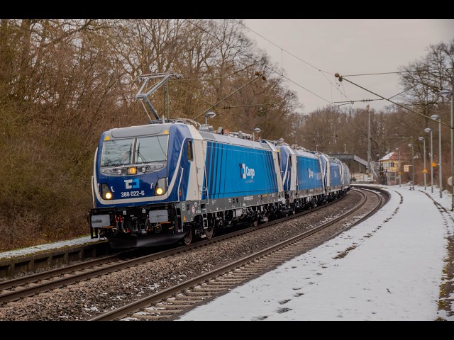 Bahnverkehr in Baunatal-Rengershausen 14-01-2025 (CD Cargo, DB Netz, BoxXpress, Uvm.)