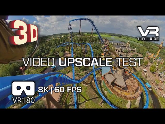 3D VR180 Upscale Video Test - VR Roller Coaster 8K 60 fps for #metaquest Apple Vision Spatial #3d