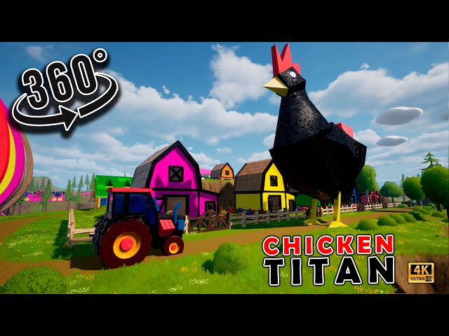 360 VR🐔 Chicken Drinks Black Milk to become Titan! | Children Song  #kidssong #farmlife #360video 🐣🐤