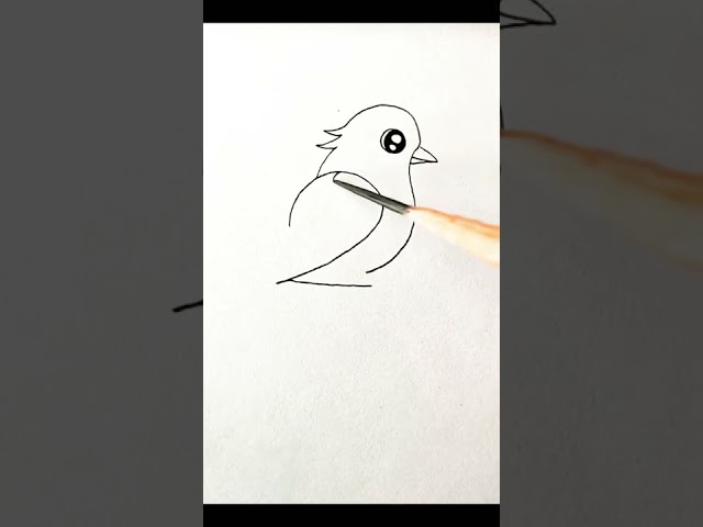 2=🐦| easy bird drawing #shorts