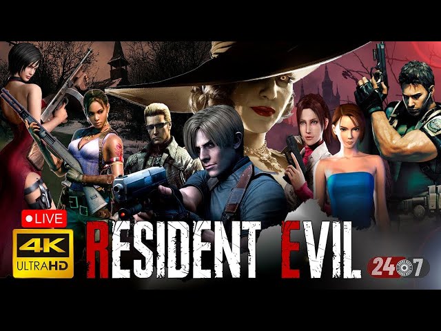 🔴24/7 RESIDENT EVIL SAGA STREAM バイオハザード ☣️ Walkthrough Marathon 4K  in SPANISH🎬MARATÓN EN ESPAÑOL