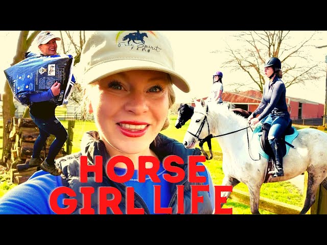 Day in the Life with HORSES|Feeding, Lessons, Riding, & Chores