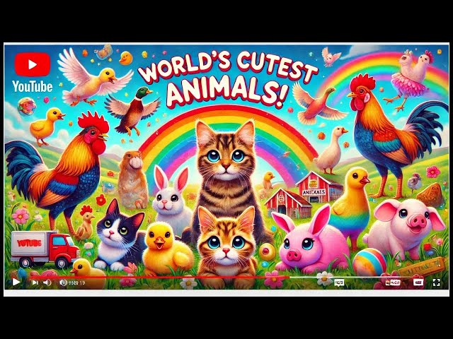 Catch cute chickens, colorful chickens, rainbow chickens, rabbits, cute cats, ducks, guinea pigs